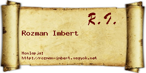 Rozman Imbert névjegykártya